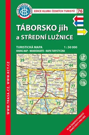 Táborsko jih, střední Lužnice /KČT 76 1:50T Turistická mapa