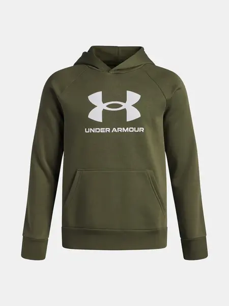 Chlapecká mikina Under Armour UA Rival Fleece BL Hoodie-GRN - Kluci