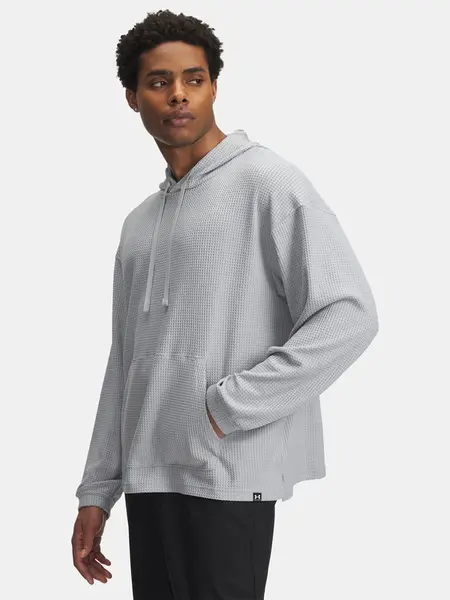 Men's Under Armour UA Rival Waffle Hoodie-GRY - Men's
