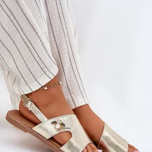 Dámské Ploché Sandály S Dekorativním Detalem Vinceza 17378 Zlaté