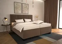 Postel Ela - látka Tiffany 29 Taupe s matracemi Matrace: Matrace Ivana plus, látka: Tiffany 29 Taupe