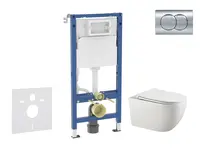 Geberit Duofix - Set predstenovej inštalácie, klozetu Gaia a dosky softclose, tlačidlo Delta01, lesklý chróm SANI11CA1136B