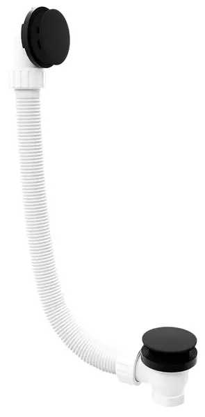 Polysan - Vaňová odtoková a prepadová súprava, dĺžka 120 cm, ClickClack, matná čierna 71858.21