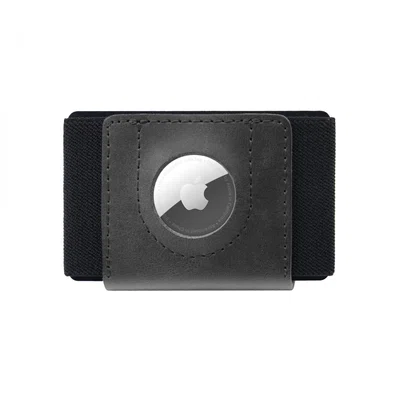 Kožená peněženka FIXED Tiny Wallet for AirTag z pravé hovězí kůže, černá