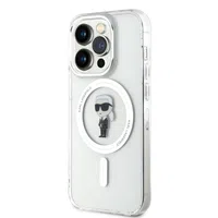 Zadní kryt Karl Lagerfeld IML Ikonik MagSafe pro Apple iPhone 15 Pro, transparentní
