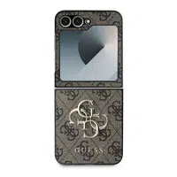 Zadní kryt Guess PU 4G Metal Logo pro Samsung Galaxy Z Flip6/7 FE, hnědá