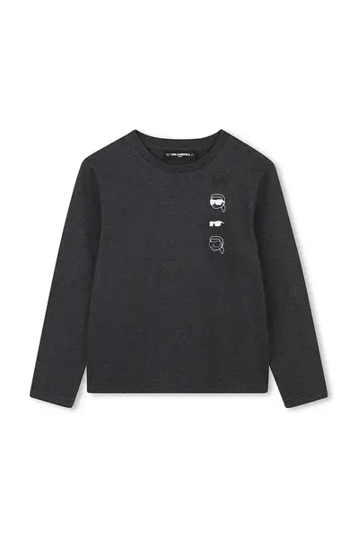 Dětské bavlněné tričko s dlouhým rukávem Karl Lagerfeld