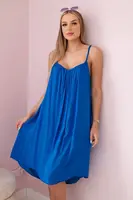 Kesi Włoski Viskózové šaty na ramínka chrpově modrá