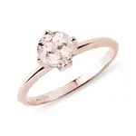 Nežný zásnubný prsteň z ružového zlata s morganitom KLENOTA