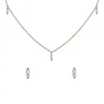 Set náhrdelníka a náušníc ružové zlato s diamantmi markíza KLENOTA