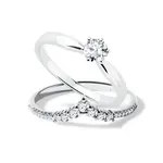 Luxusní set prstenů s diamanty v bílém 14k zlatě KLENOTA