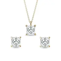 Souprava šperků s lab grown diamanty ve žlutém zlatě KLENOTA