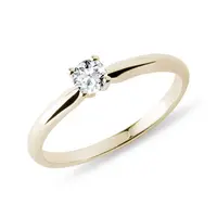 Zásnubný prsteň s diamantom zo žltého zlata KLENOTA