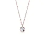 Bezel prívesok z ružového zlata s diamantom KLENOTA