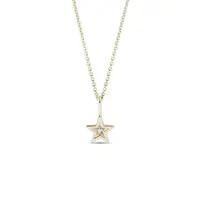 Přívěsek hvězdička ze žlutého zlata s diamantem KLENOTA