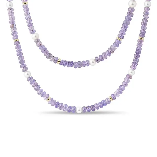 Tanzanitový náhrdelník s perlami KLENOTA