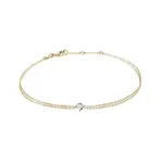 Dvojitý zlatý náramek s diamantem KLENOTA