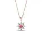 Náhrdelník kytička s růžovým safírem v růžovém zlatě KLENOTA