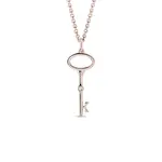 Náhrdelník klíč z růžového zlata s diamantem KLENOTA