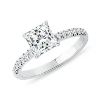 Prsten s laboratorním diamantem v bílém zlatě KLENOTA