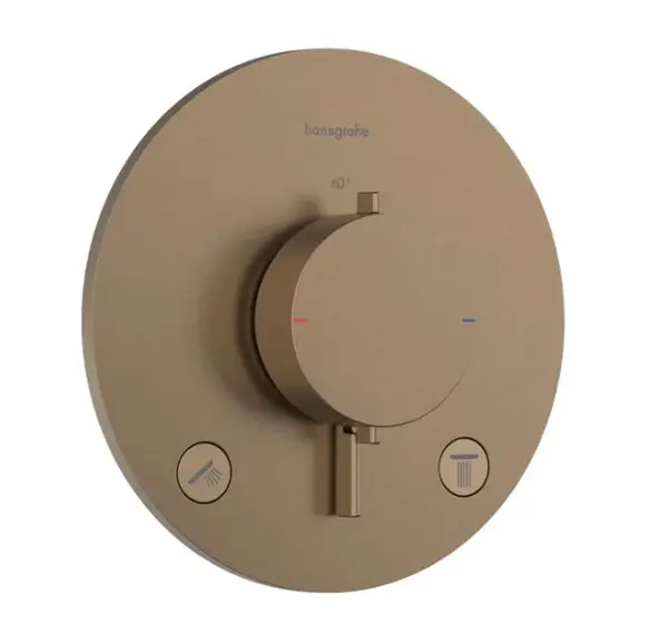 Hansgrohe Ecostat Comfort S - Termostatická baterie pod omítku, pro 2 spotřebiče, kartáčovaný bronz 33715140