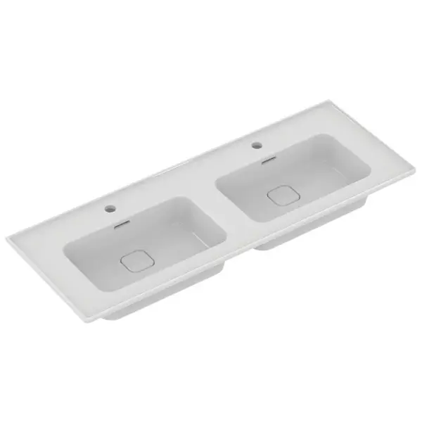 Ideal Standard Strada II - Nábytkové dvojumyvadlo 124x46 cm, 2 otvory pro baterii, bílá T300501