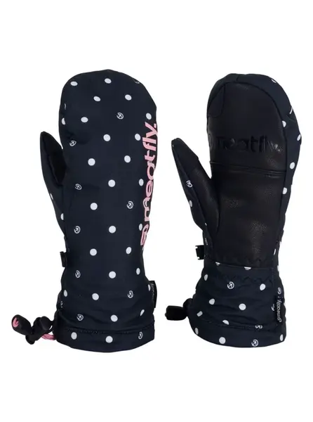 Dětské rukavice meatfly slayer černá/puntíky s