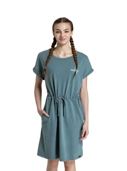 Meatfly dámské šaty Lottie North Atlantic | Zelená | Velikost M | 100% bavlna