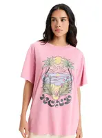 Roxy dámské tričko Sunnyoversize Optic Wash Orchid Smoke | Růžová | Velikost S | 100% bavlna