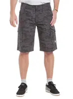 Meatfly pánské kraťasy Icon Grey Binary Camo | Maskáč | Velikost 38 | 100% bavlna