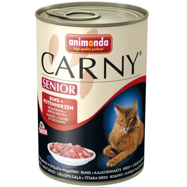 Animonda Cat Carny Senior, hovězí a krůtí srdce 400 g (83596)