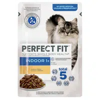Perfect Fit Indoor 1+ kapsičky pro kočky - kuřecí maso, hrášek 12 x 85 g