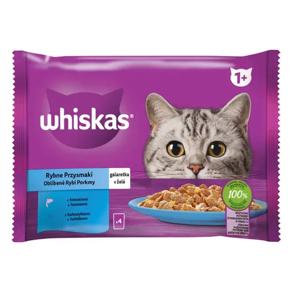 Whiskas výběr krmiva pro kočky v kapsičkách - losos, tuňák 4 x 85 g
