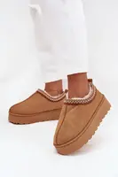 Boto Nízke dámske snehuliaky s výšivkou na platforme Camel Taliah