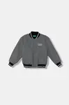 Dětská bomber bunda s příměsí vlny United Colors of Benetton šedá barva, 2LLUCN06G