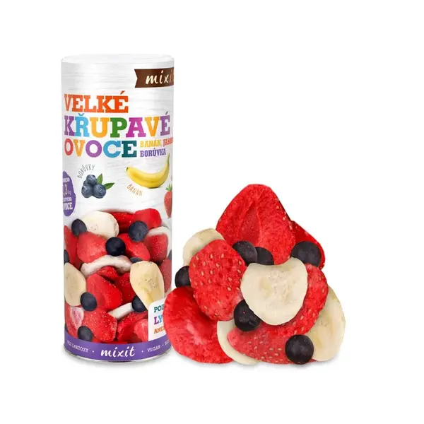 Mixit Velké křupavé ovoce - Banán, jahoda, borůvka 160g