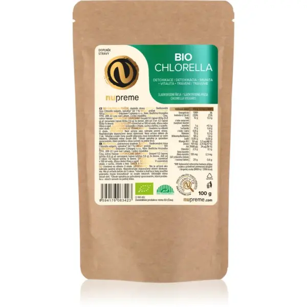 Nupreme Chlorella prášok BIO prášok v BIO kvalite na detoxikáciu organizmu a podporu imunity 100 g