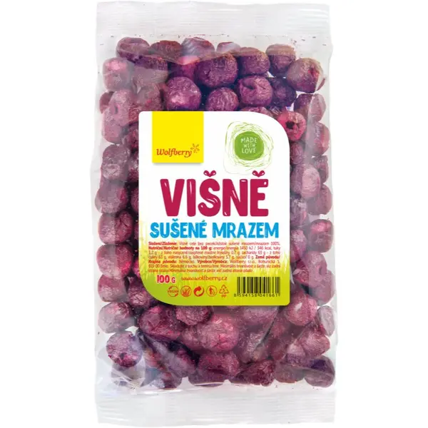 Wolfberry Višne sušené mrazom mrazom sušené ovocie 100 g