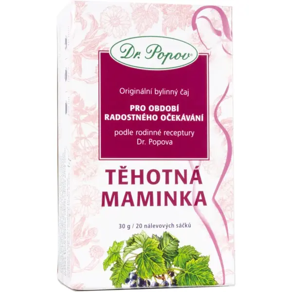 Dr. Popov Originální bylinný čaj Těhotná maminka bylinný čaj na podporu trávenia 20 ks