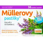 Dr. Müller Müllerovy pastilky® šalvia, vitamín C bez cukru zdravotnícky prostriedok pri chrípke a prechladnutí 36 ks