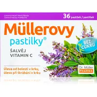 Dr. Müller Müllerovy pastilky® šalvia, vitamín C bez cukru zdravotnícky prostriedok pri chrípke a prechladnutí 36 ks