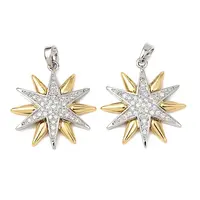 Brass Micro Pave Clear Cubic Zirconia Pendants