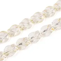 Baking Paint Transparent Glass Beads Strands