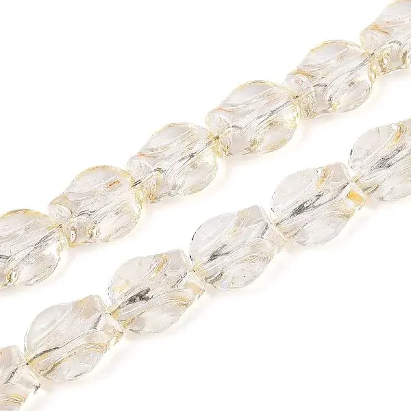 Baking Paint Transparent Glass Beads Strands