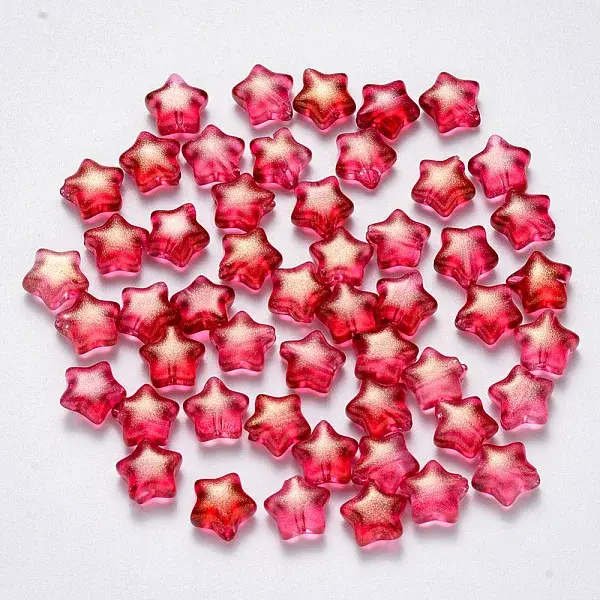 Spray Painted Glass Beads