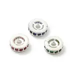 Brass Micro Pave Cubic Zirconia Beads