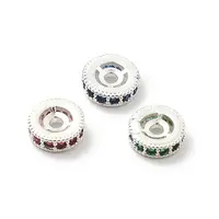 Brass Micro Pave Cubic Zirconia Beads