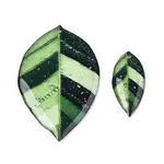2Pcs Transparent Epoxy Resin Leaf Pendants