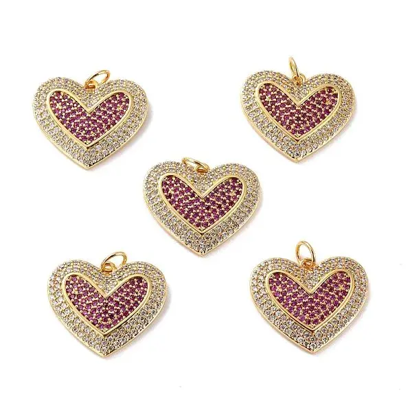 Brass Micro Pave Cubic Zirconia Pendants