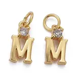 Brass Micro Pave Clear Cubic Zirconia Pendants
